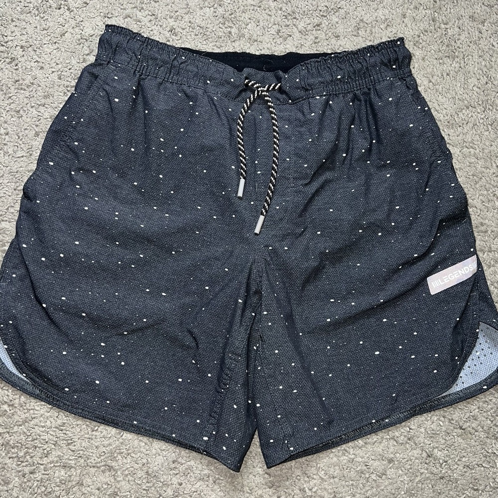 Legends Luka Shorts Mens Small Black White Splatter Galaxy LINERLESS Athletic